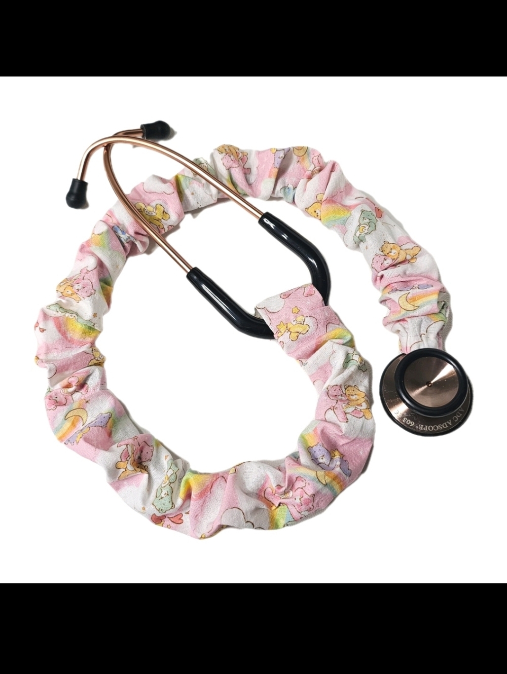 Colorful Light Pastel Pink Care Bears Stethoscope Washable Sleeve Cover - Picture 2 of 10